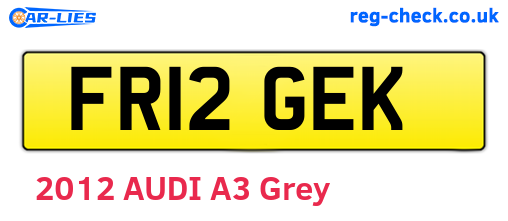FR12GEK are the vehicle registration plates.