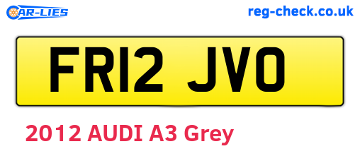 FR12JVO are the vehicle registration plates.