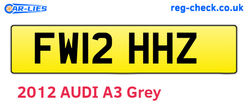 FW12HHZ are the vehicle registration plates.