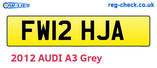 FW12HJA are the vehicle registration plates.
