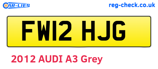 FW12HJG are the vehicle registration plates.