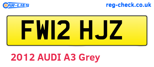 FW12HJZ are the vehicle registration plates.