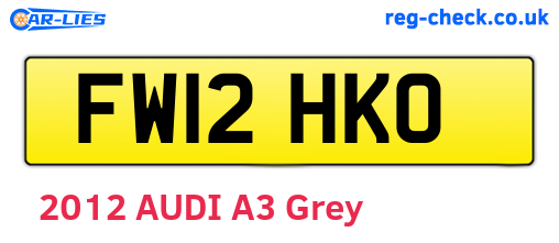 FW12HKO are the vehicle registration plates.