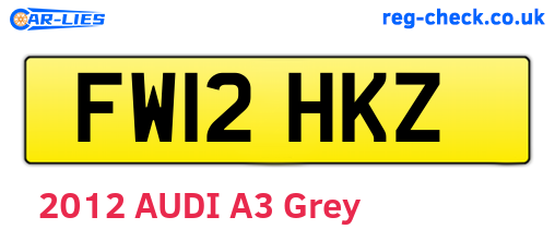 FW12HKZ are the vehicle registration plates.