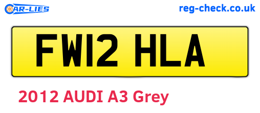 FW12HLA are the vehicle registration plates.