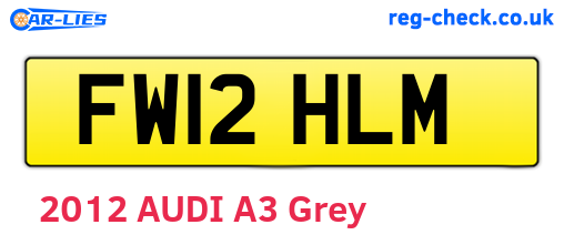 FW12HLM are the vehicle registration plates.