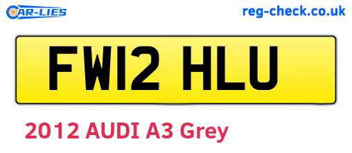FW12HLU are the vehicle registration plates.