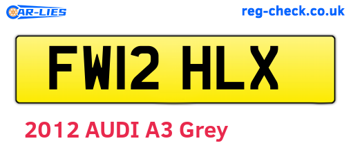 FW12HLX are the vehicle registration plates.