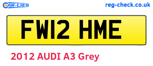 FW12HME are the vehicle registration plates.