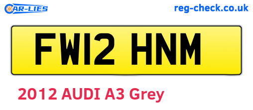 FW12HNM are the vehicle registration plates.