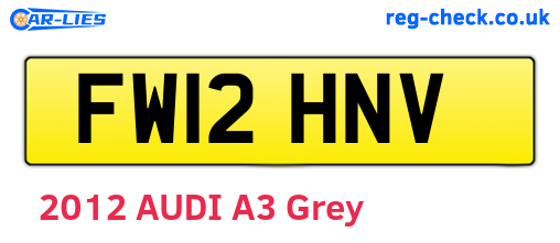 FW12HNV are the vehicle registration plates.