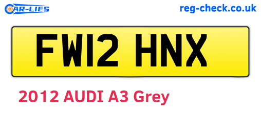 FW12HNX are the vehicle registration plates.
