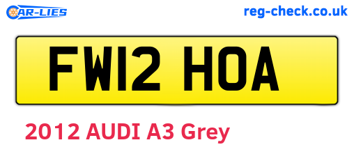 FW12HOA are the vehicle registration plates.