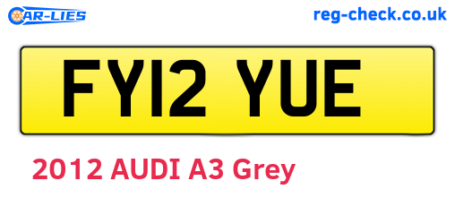 FY12YUE are the vehicle registration plates.