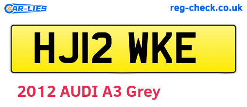 HJ12WKE are the vehicle registration plates.