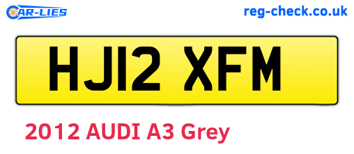 HJ12XFM are the vehicle registration plates.