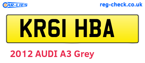 KR61HBA are the vehicle registration plates.
