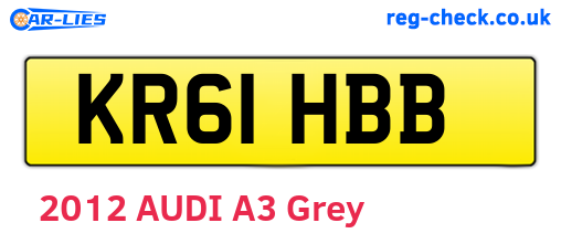 KR61HBB are the vehicle registration plates.
