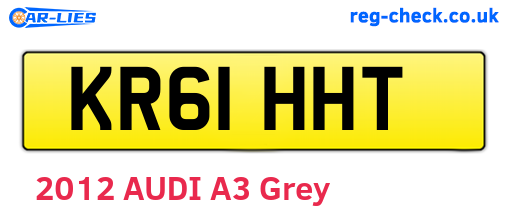 KR61HHT are the vehicle registration plates.