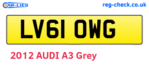 LV61OWG are the vehicle registration plates.