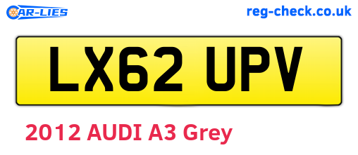 LX62UPV are the vehicle registration plates.