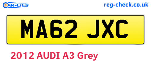 MA62JXC are the vehicle registration plates.