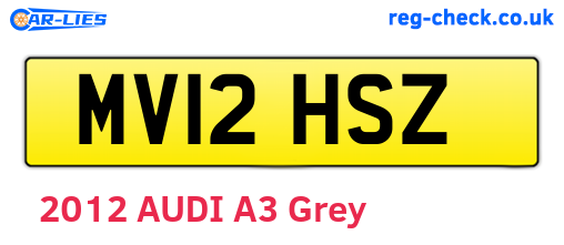 MV12HSZ are the vehicle registration plates.