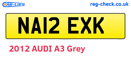 NA12EXK are the vehicle registration plates.