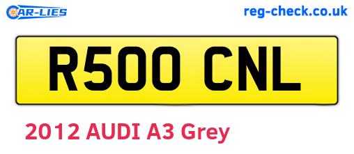 R500CNL are the vehicle registration plates.