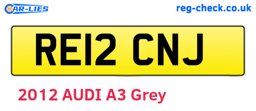 RE12CNJ are the vehicle registration plates.