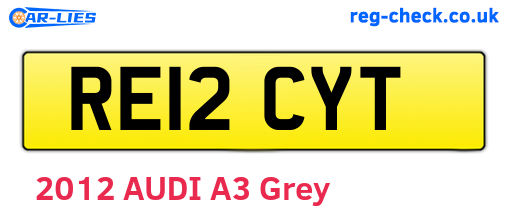 RE12CYT are the vehicle registration plates.