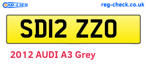 SD12ZZO are the vehicle registration plates.