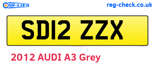 SD12ZZX are the vehicle registration plates.