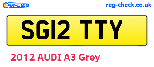 SG12TTY are the vehicle registration plates.