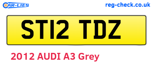 ST12TDZ are the vehicle registration plates.