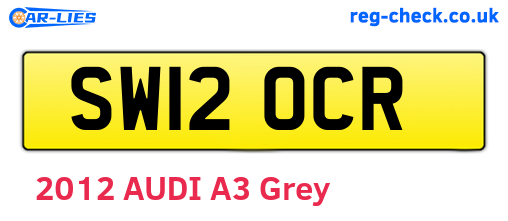 SW12OCR are the vehicle registration plates.