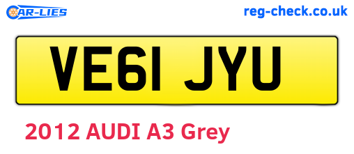 VE61JYU are the vehicle registration plates.