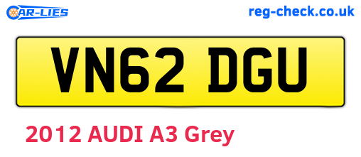 VN62DGU are the vehicle registration plates.