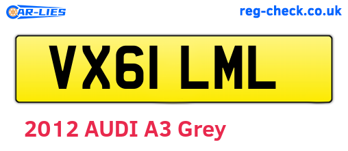 VX61LML are the vehicle registration plates.