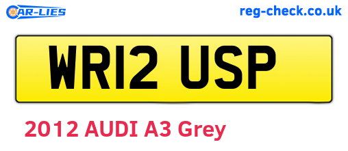 WR12USP are the vehicle registration plates.