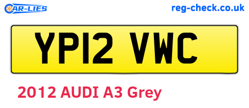 YP12VWC are the vehicle registration plates.
