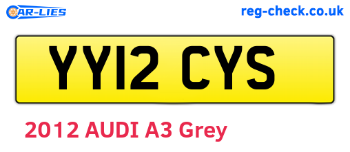 YY12CYS are the vehicle registration plates.