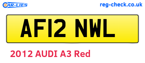 AF12NWL are the vehicle registration plates.