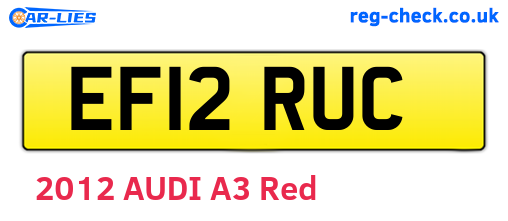 EF12RUC are the vehicle registration plates.
