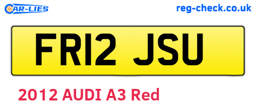 FR12JSU are the vehicle registration plates.