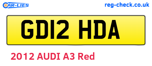 GD12HDA are the vehicle registration plates.