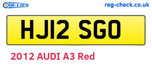 HJ12SGO are the vehicle registration plates.