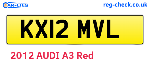 KX12MVL are the vehicle registration plates.