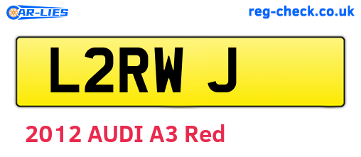 L2RWJ are the vehicle registration plates.