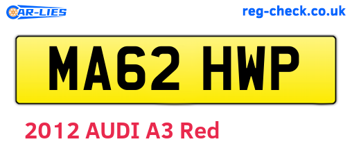 MA62HWP are the vehicle registration plates.